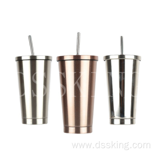 Gradient stainless steel straw cup